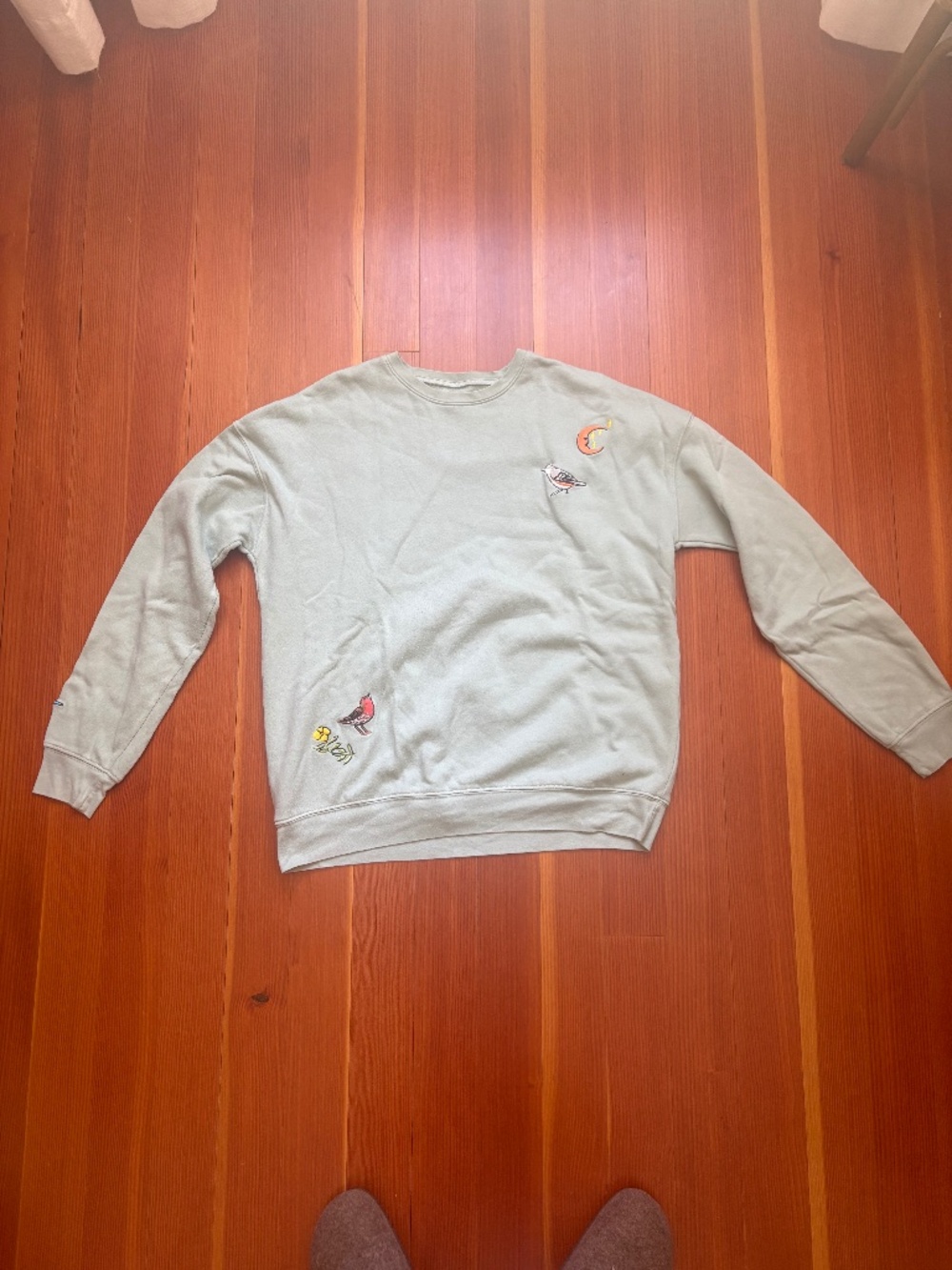 Bird Collective Light Blue Crewneck sweatshirt in unisex size large